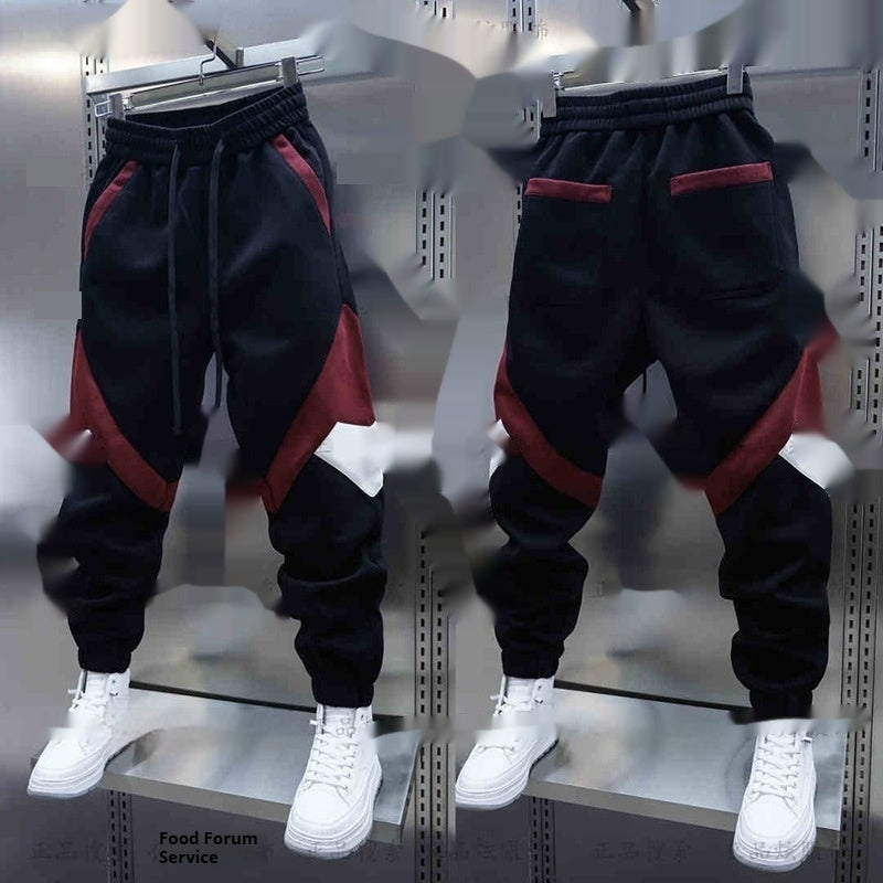 Color Matching Ankle-tied Track Sweatpants